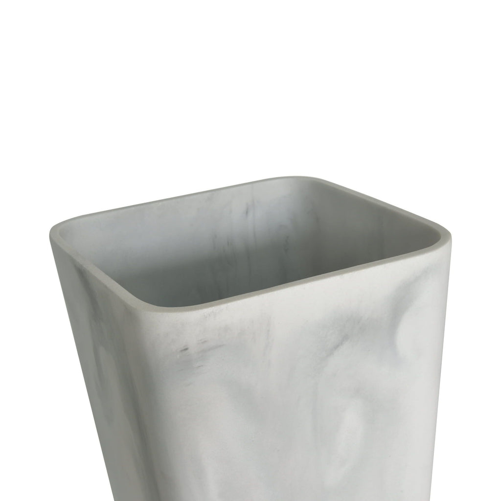 Faux Marble Trash Can Set of Two with Open Top