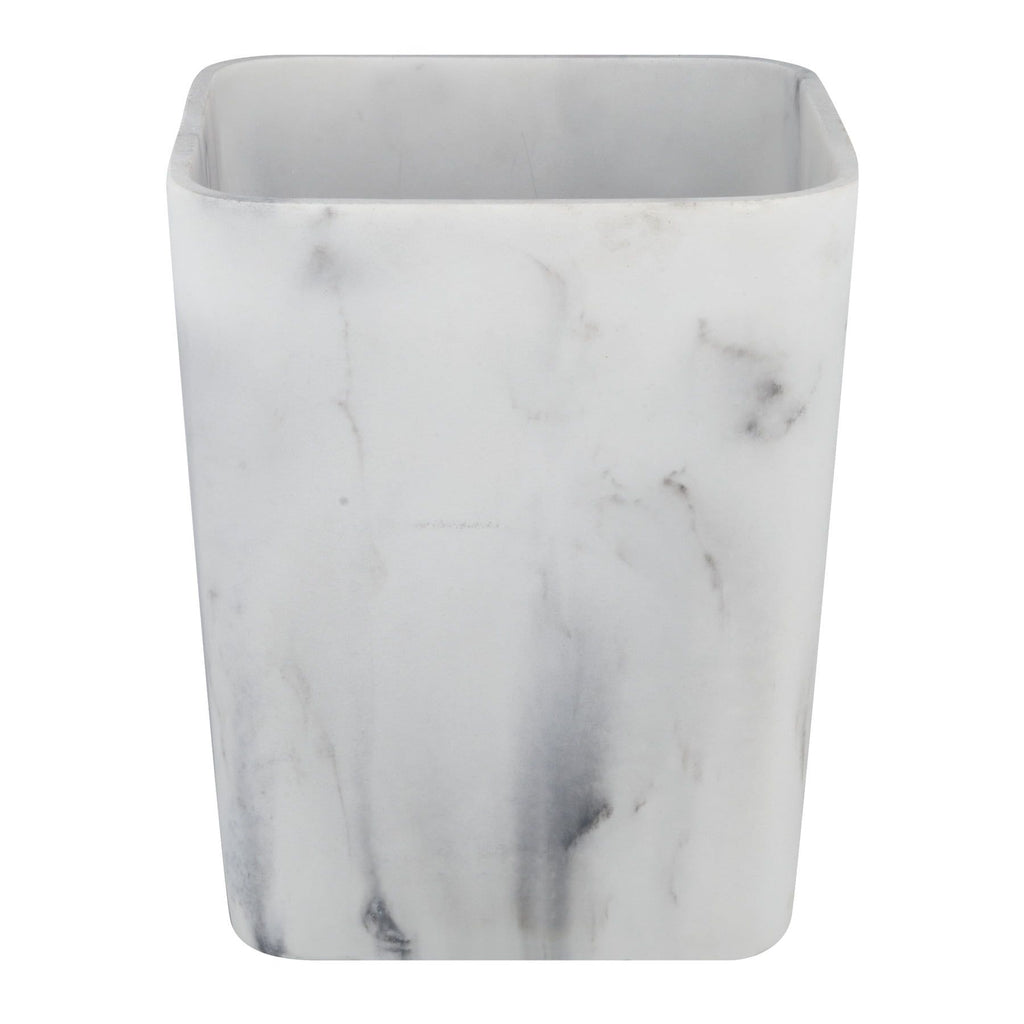 Faux Marble Trash Can Set of Two with Open Top