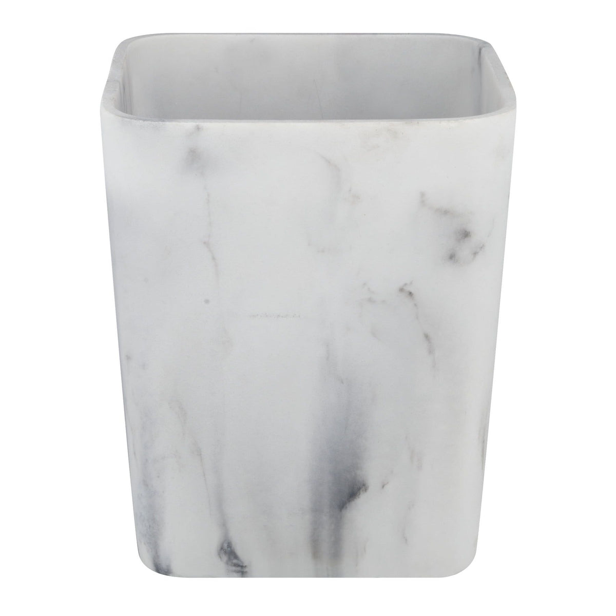 Faux Marble Trash Can Set of Two with Open Top