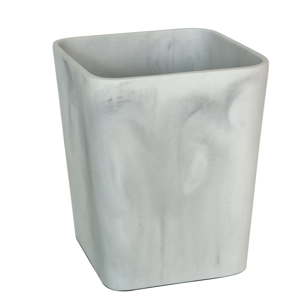 Faux Marble Trash Can Set of Two with Open Top