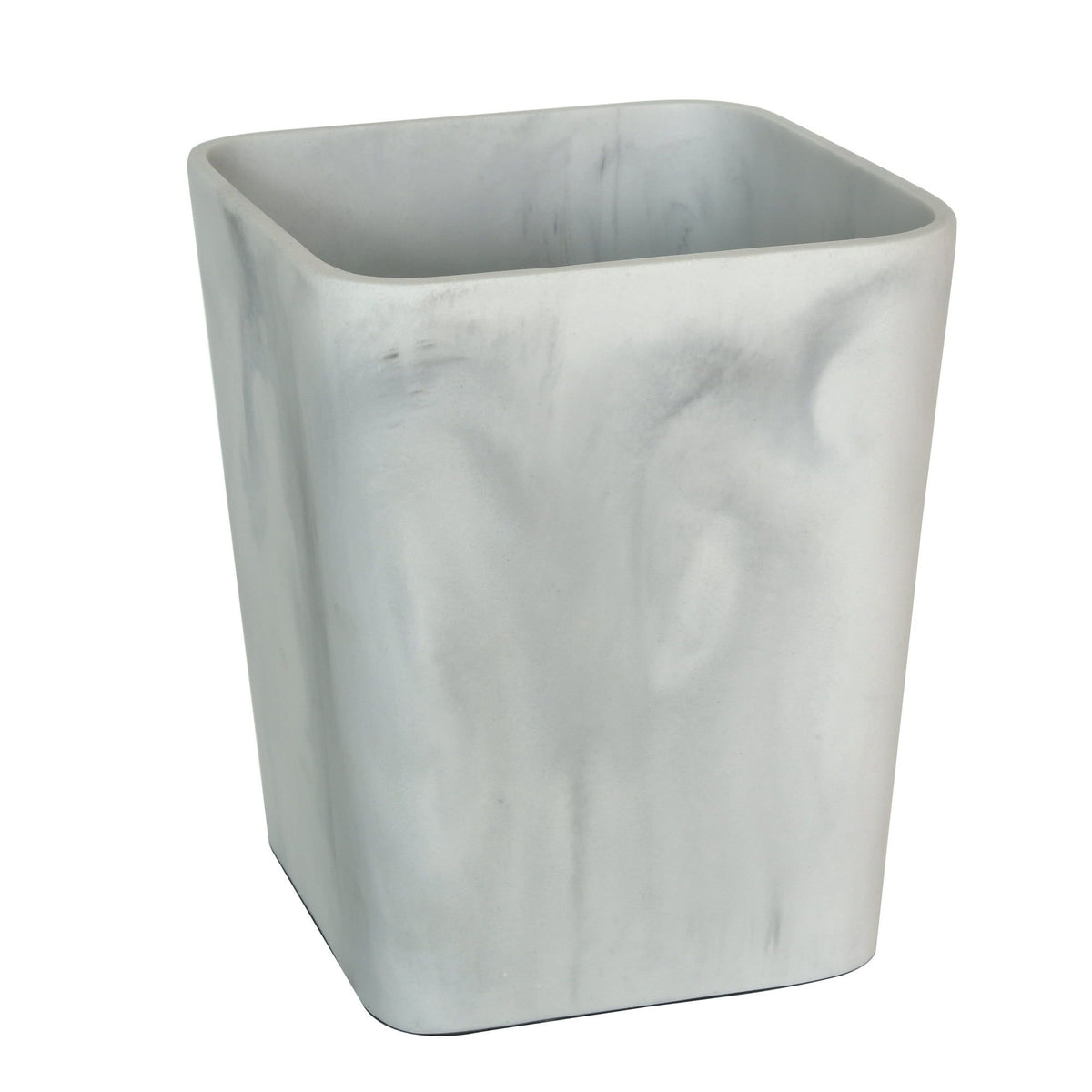 Faux Marble Trash Can Set of Two with Open Top