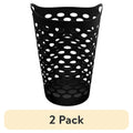 Round Black Laundry Hamper with Two Carrying Handles