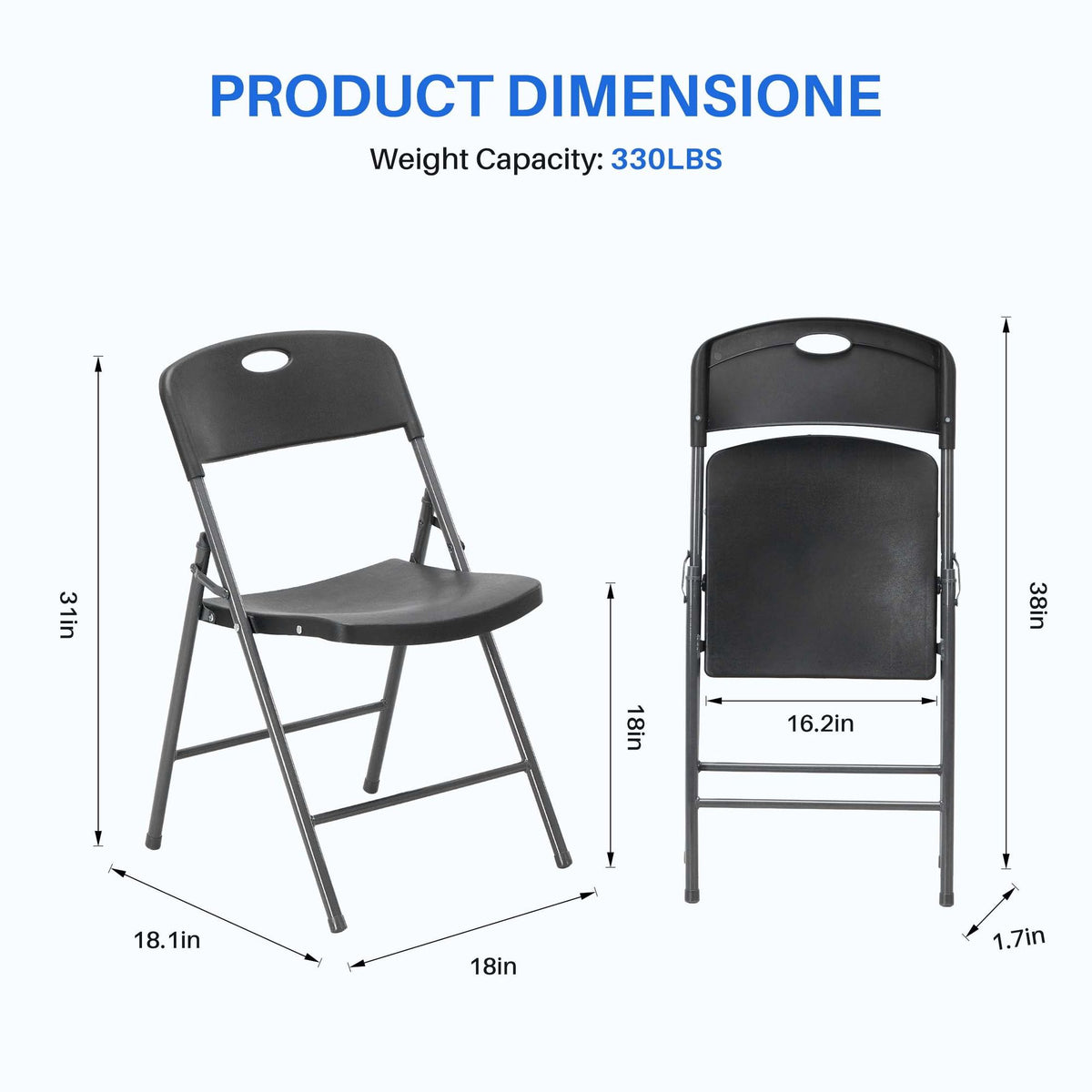 Black Folding Chairs for Home, Office, and Events