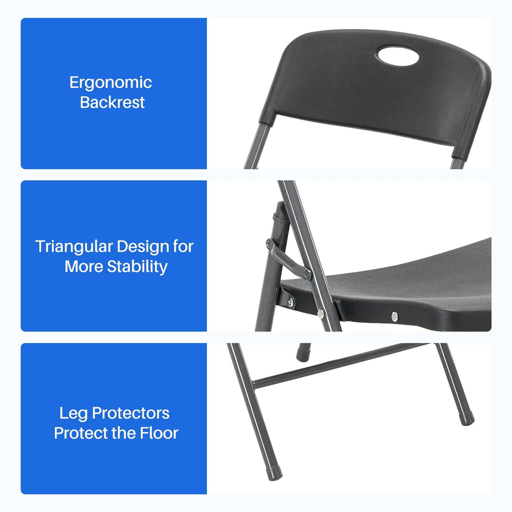 Black Folding Chairs for Home, Office, and Events