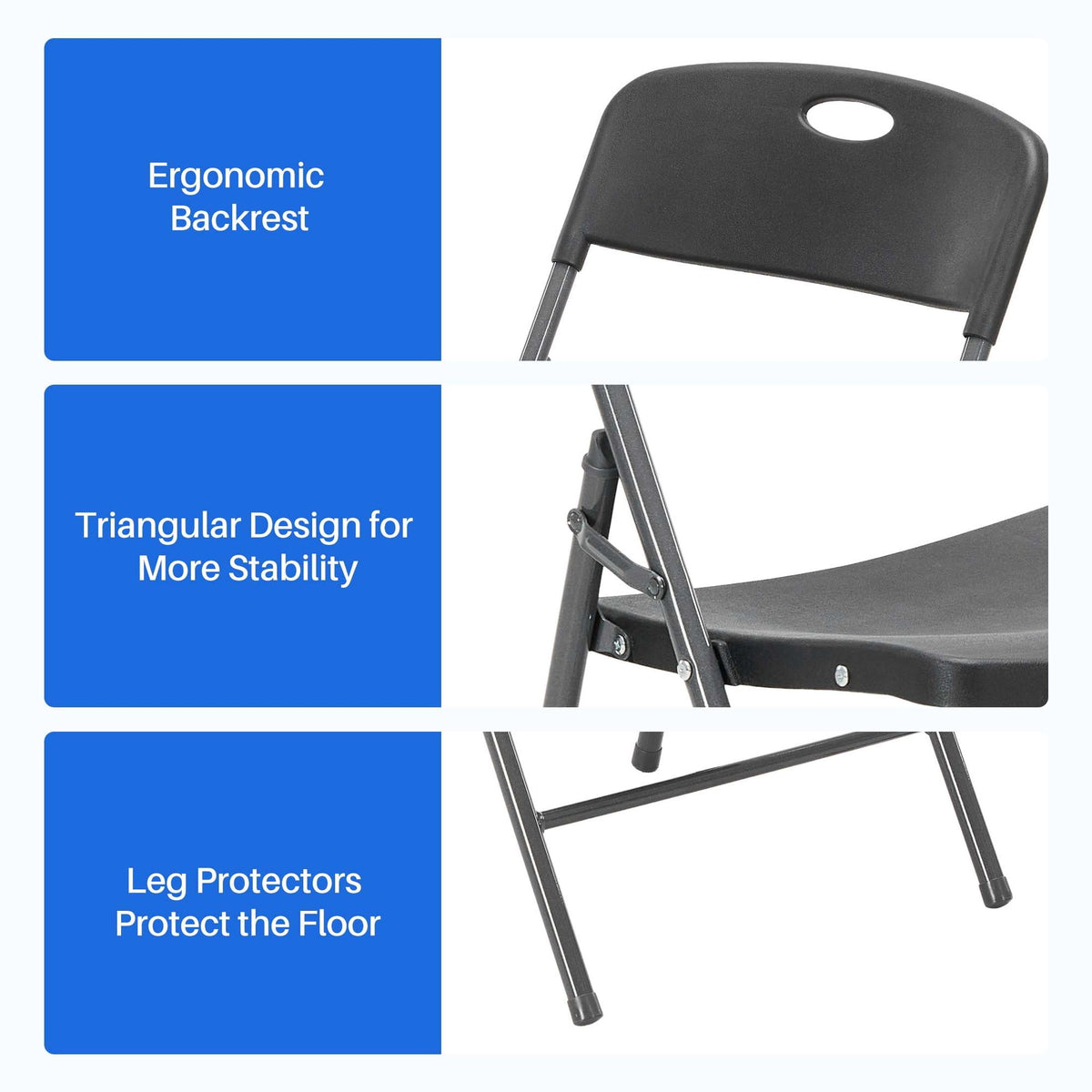 Black Folding Chairs for Home, Office, and Events