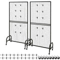 2-Pack Triangular Base Grid Wall Panel Display Rack with Extra Clips and Hooks