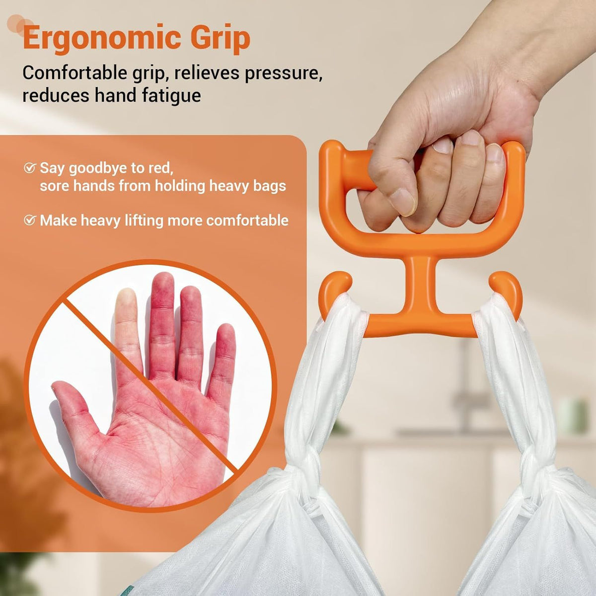 Grocery Bag Carrier Handles That Gather Multiple Bags in One Trip