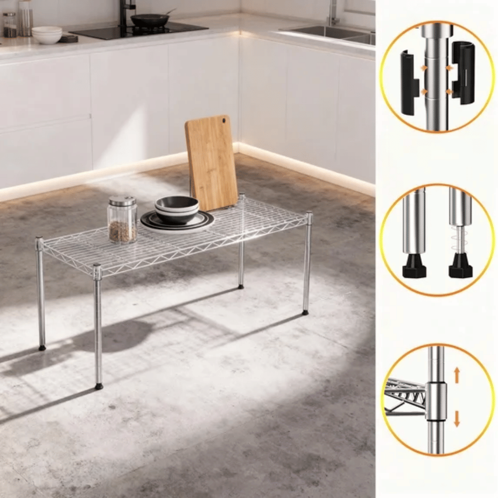 Two-Piece Adjustable Wire Storage Shelf Set