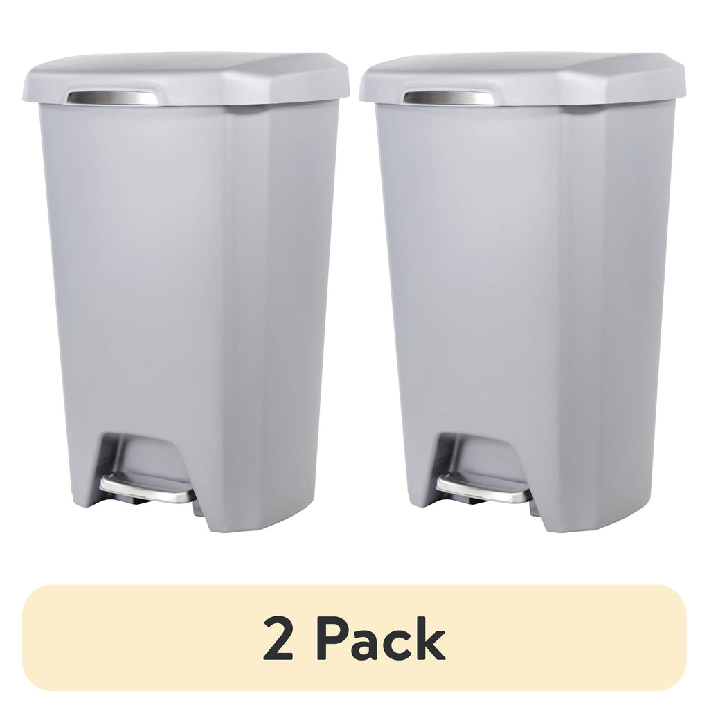 Two-Pack Kitchen Step Trash Can with Soft-Close Lid