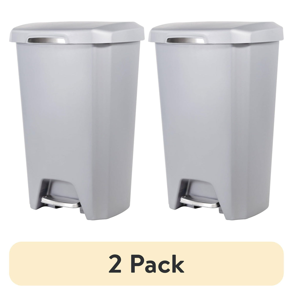 Two-Pack Kitchen Step Trash Can with Soft-Close Lid