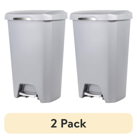 Two-Pack Kitchen Step Trash Can with Soft-Close Lid