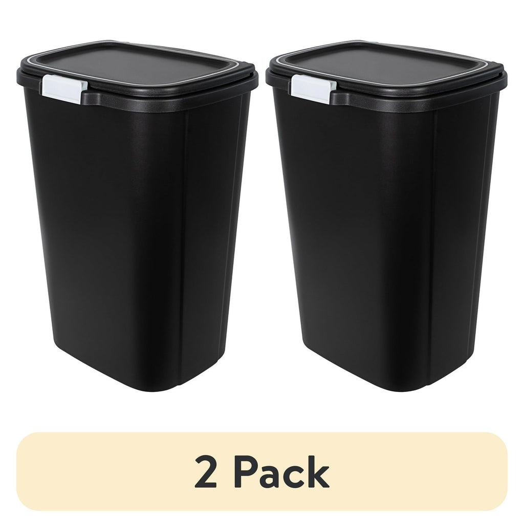 Kitchen Trash Can with Odor-Blocking Touch Lid and Flat-Back Design