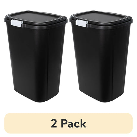 Kitchen Trash Can with Odor-Blocking Touch Lid and Flat-Back Design