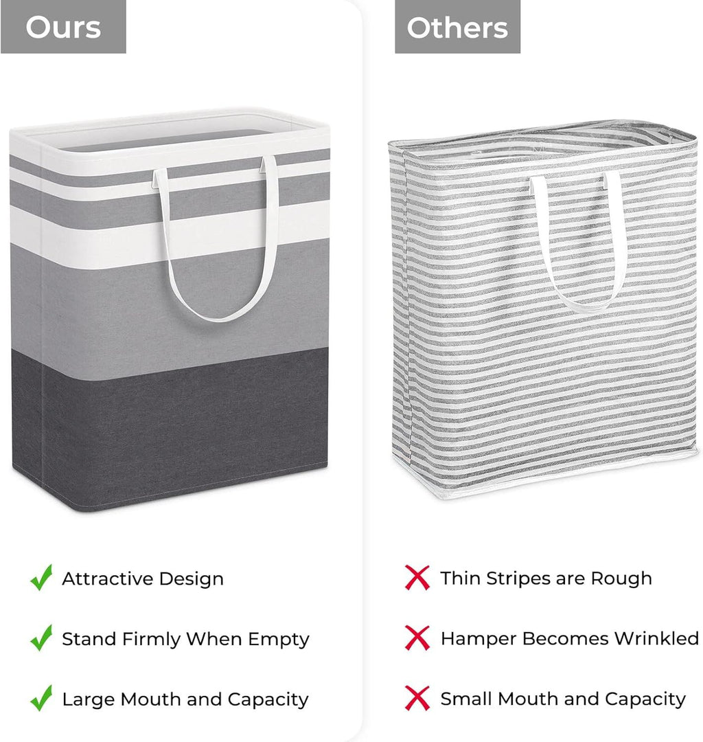 Freestanding Gradient Grey Laundry Hampers with Extended Handles