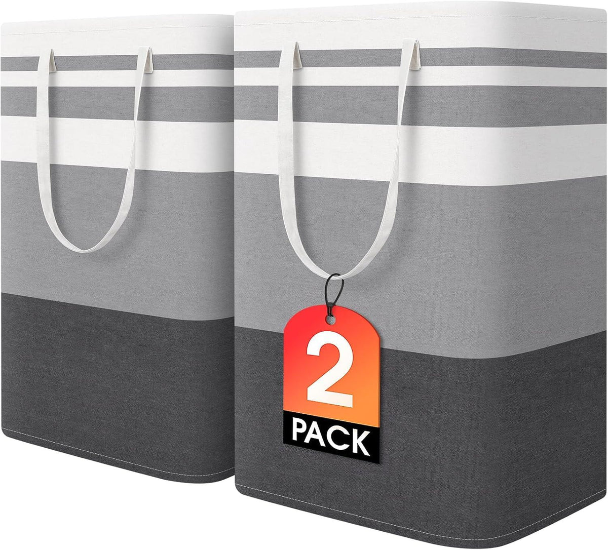 Two Large Laundry Baskets for Laundry Room and Dorm Use