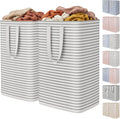 Two Collapsible Laundry Baskets with Reinforced Handles