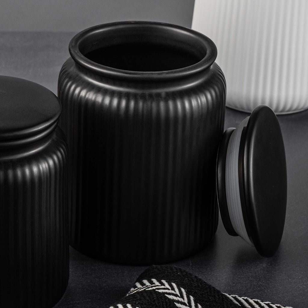 Modern Ribbed Kitchen Storage Jar – Organize Dry Goods in Style