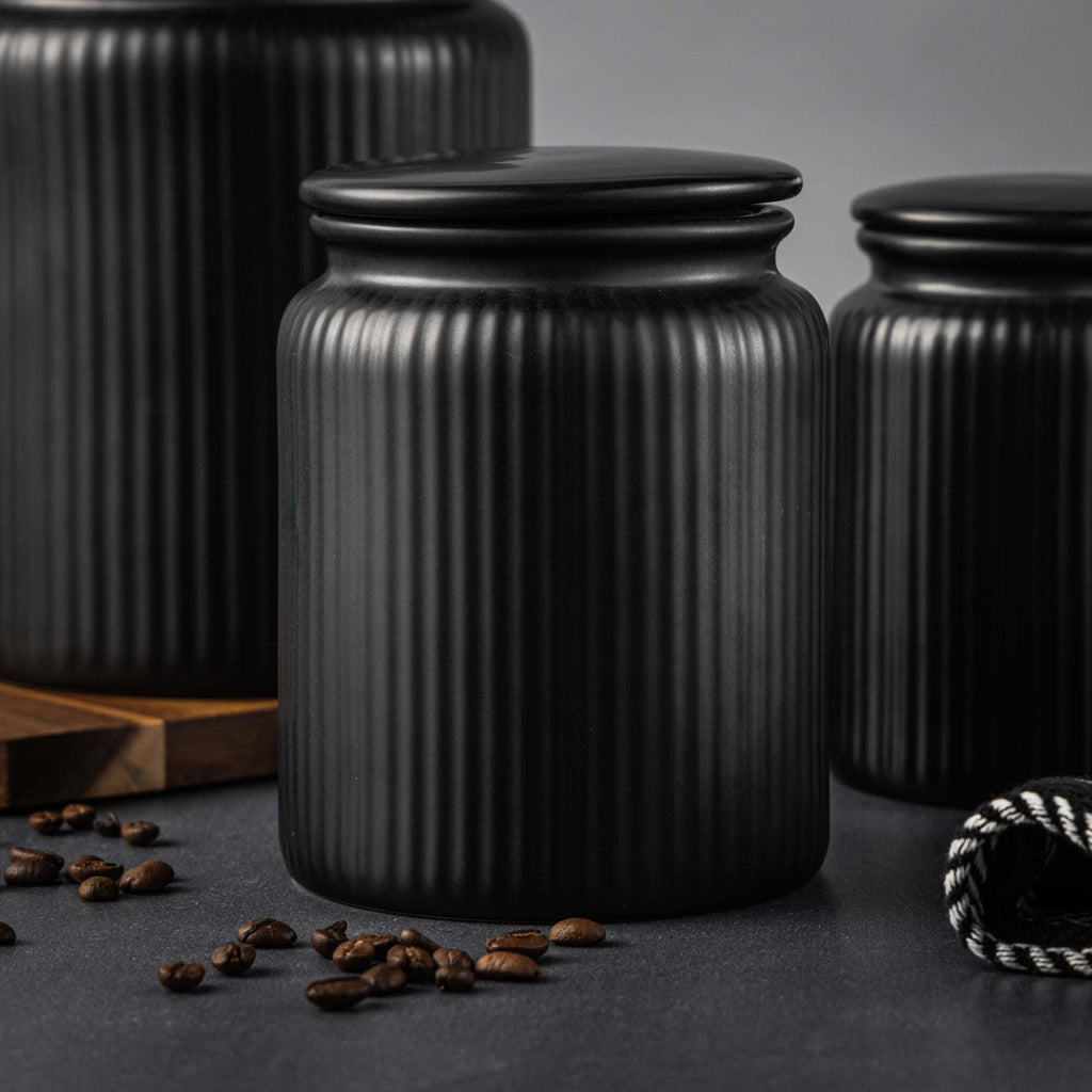 Modern Ribbed Kitchen Storage Jar – Organize Dry Goods in Style