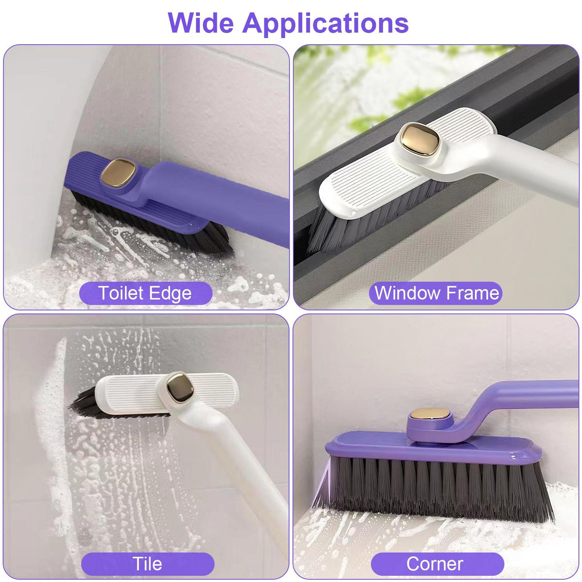 Rotating Crevice Cleaning Brush with Clip and Spade