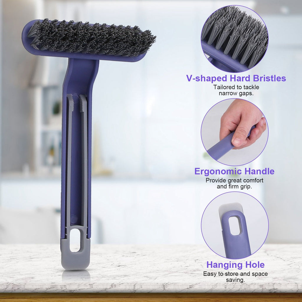Rotating Crevice Cleaning Brush with Clip and Spade