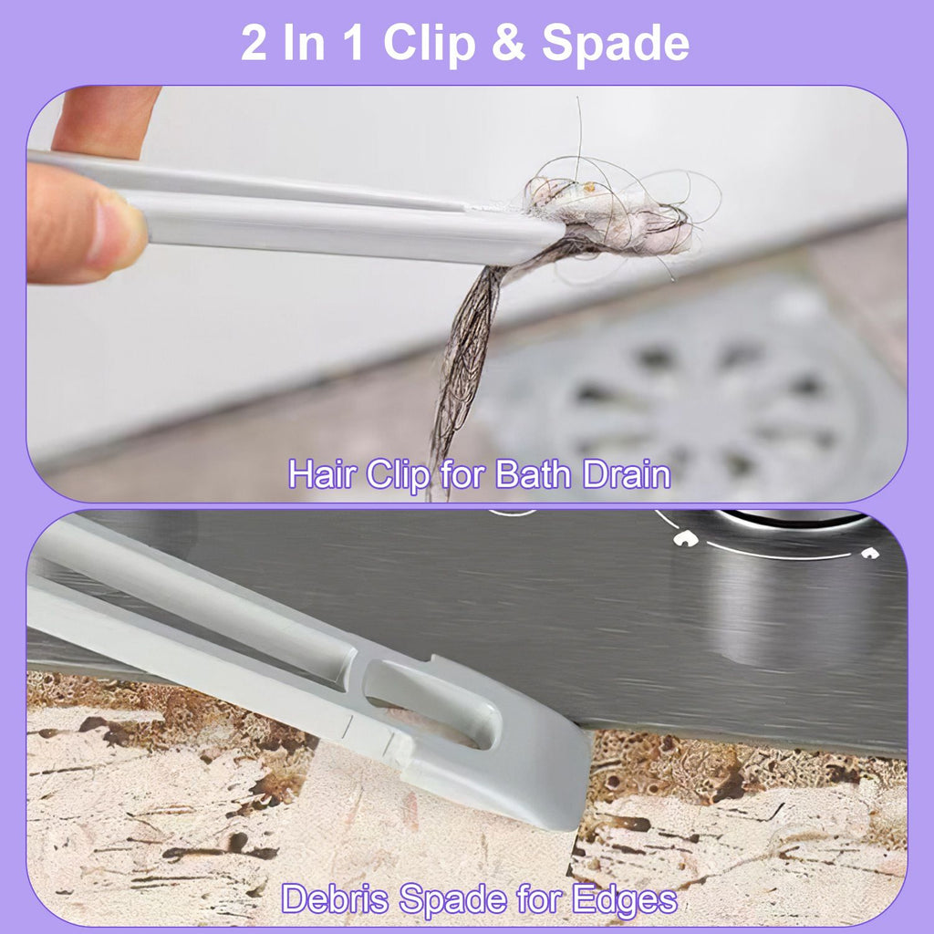 Rotating Crevice Cleaning Brush with Clip and Spade