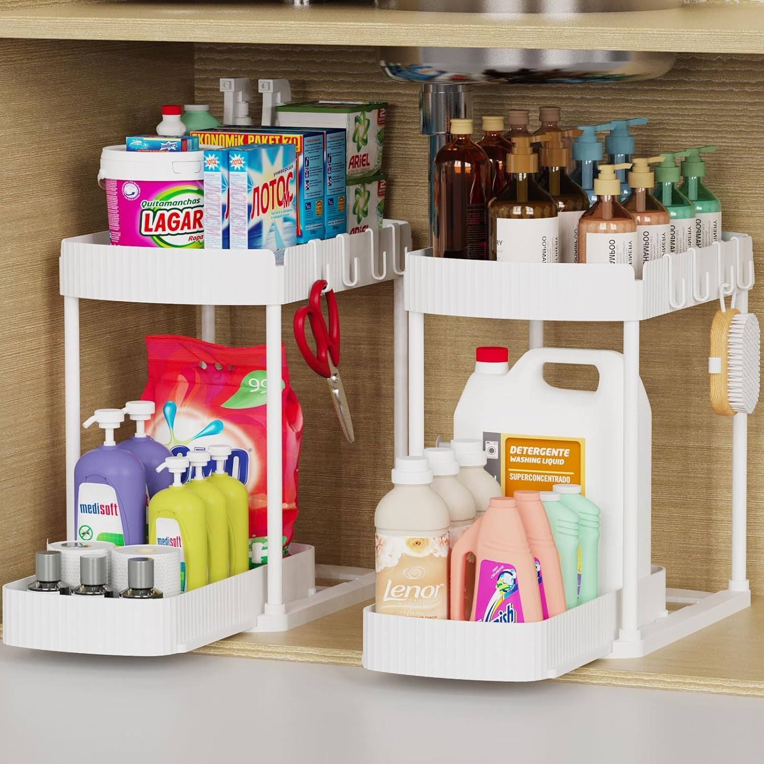 2-Pack Multi-Purpose Pull-Out Storage Organizers – Under Sink & Cabinet