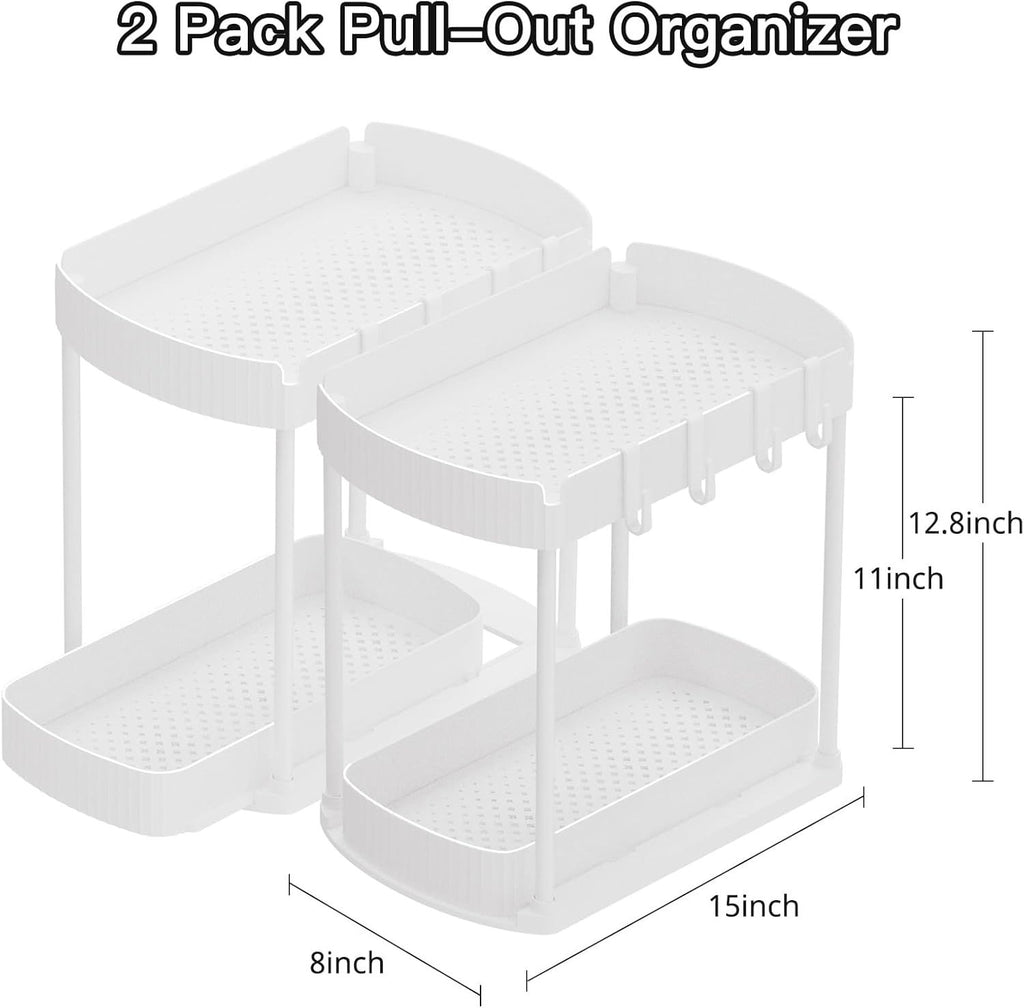 2-Pack Multi-Purpose Pull-Out Storage Organizers – Under Sink & Cabinet