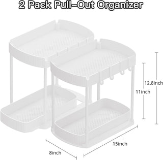 2-Pack Multi-Purpose Pull-Out Storage Organizers – Under Sink & Cabinet
