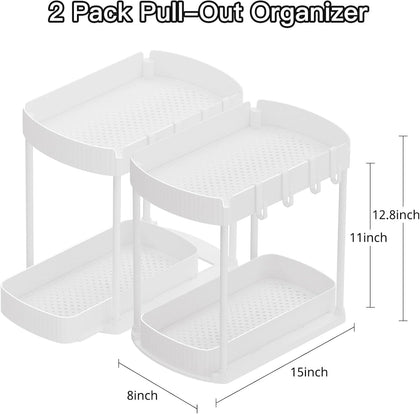 2-Pack Multi-Purpose Pull-Out Storage Organizers – Under Sink & Cabinet
