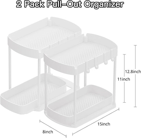 2-Pack Multi-Purpose Pull-Out Storage Organizers – Under Sink & Cabinet