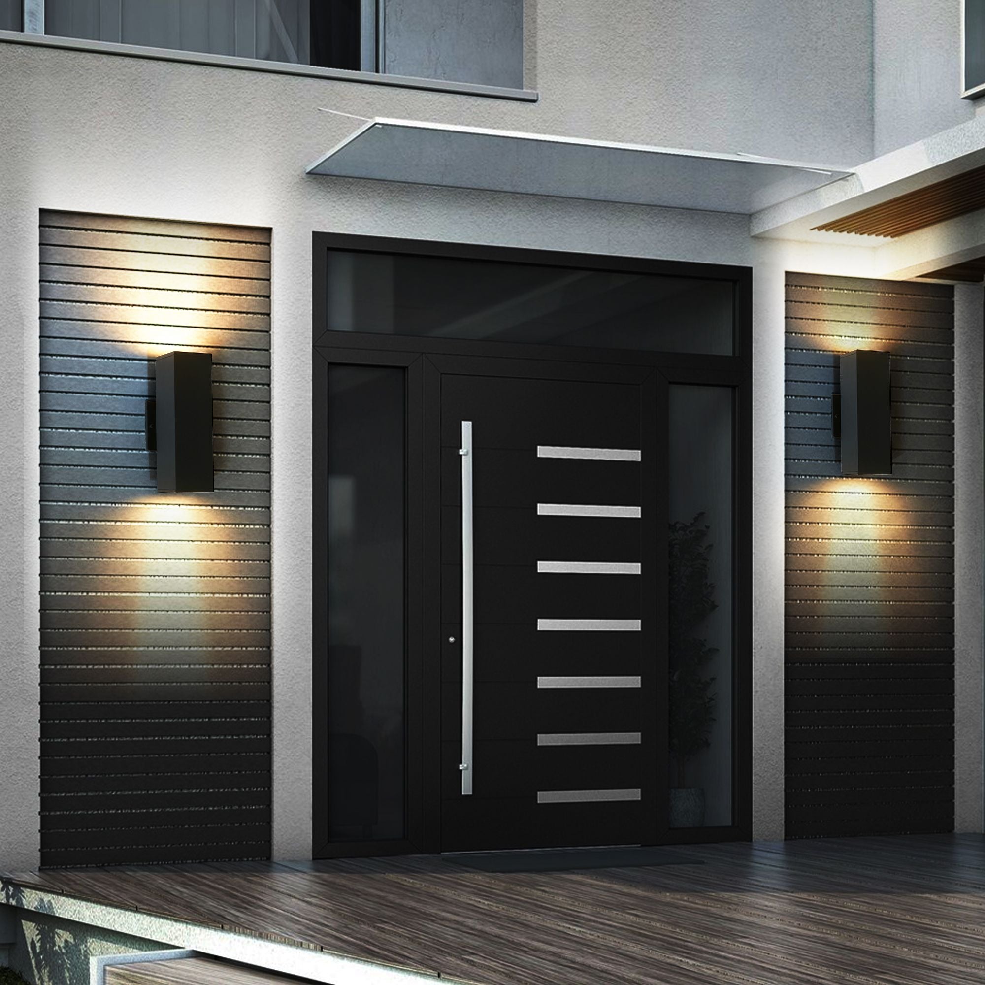 Contemporary Outdoor Wall Sconce Pair