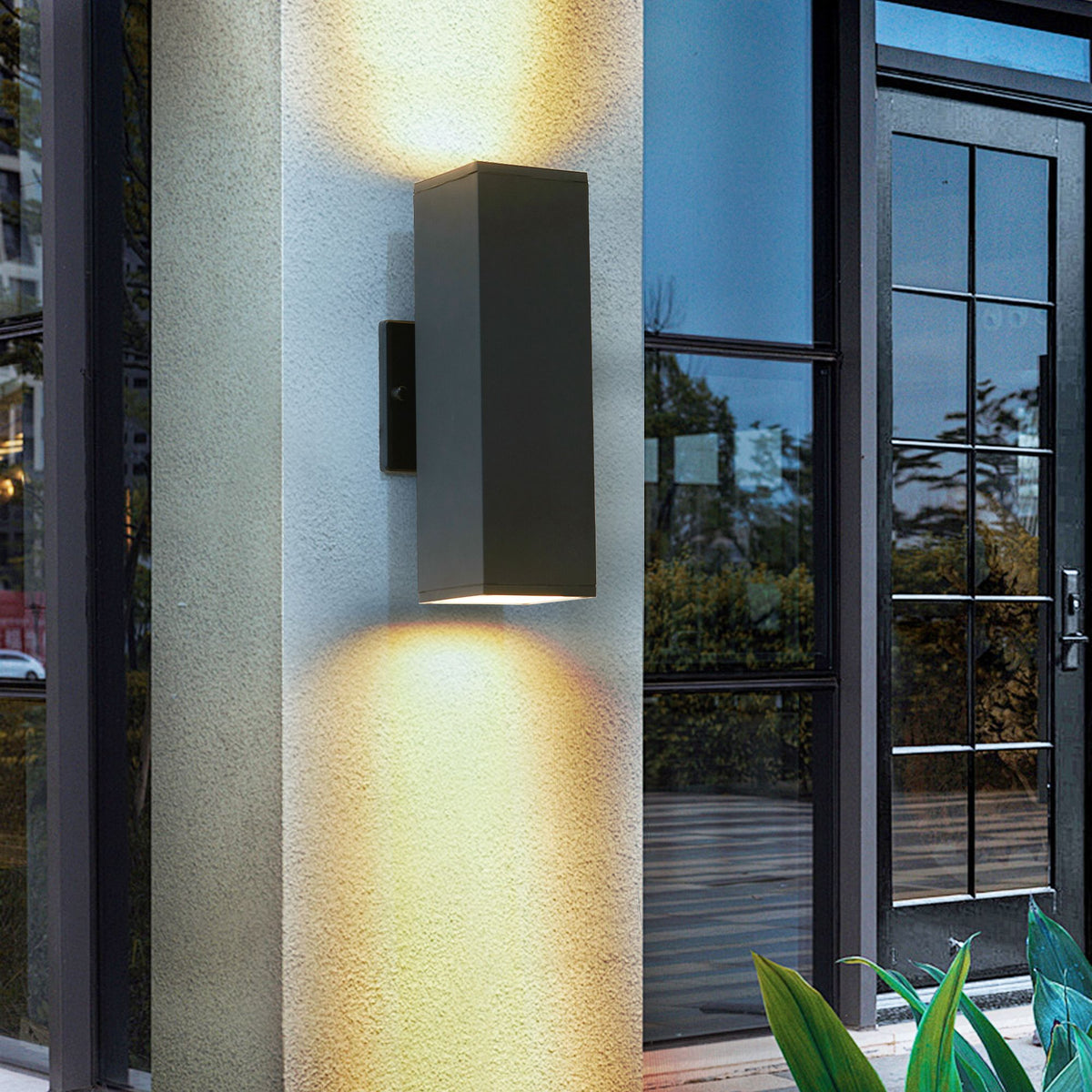 Contemporary Outdoor Wall Sconce Pair