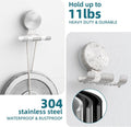 Polished Silver Suction Razor Hooks, Set of Two