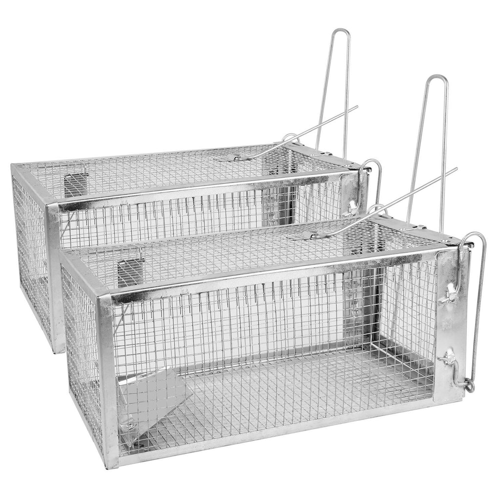 2-Pack Humane Live Rodent Trap Cage with Auto-Lock Door and Quick Setup