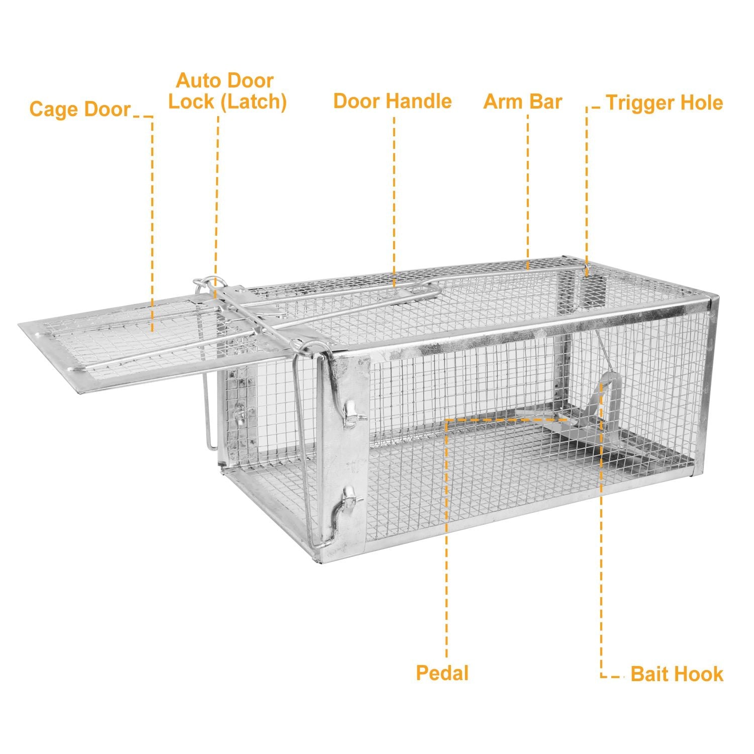 2-Pack Humane Live Rodent Trap Cage with Auto-Lock Door and Quick Setup