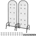 Mobile Grid Wall Display Panels with Hooks and Casters