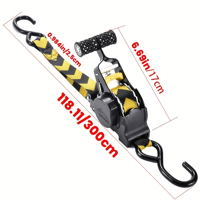 Two-Pack Retractable Ratchet Straps with Storage Bag