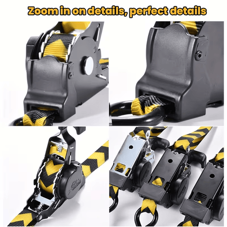 Two-Pack Retractable Ratchet Straps with Storage Bag
