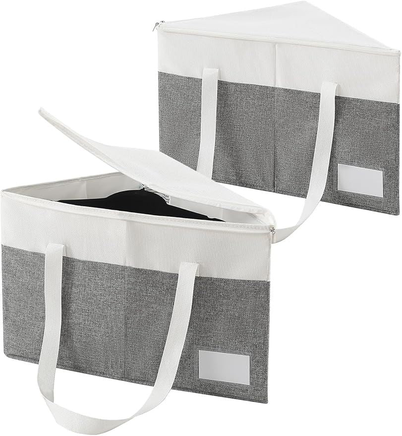2-Pack Hanger Organizer Bags with Lids for Closet and Laundry Room