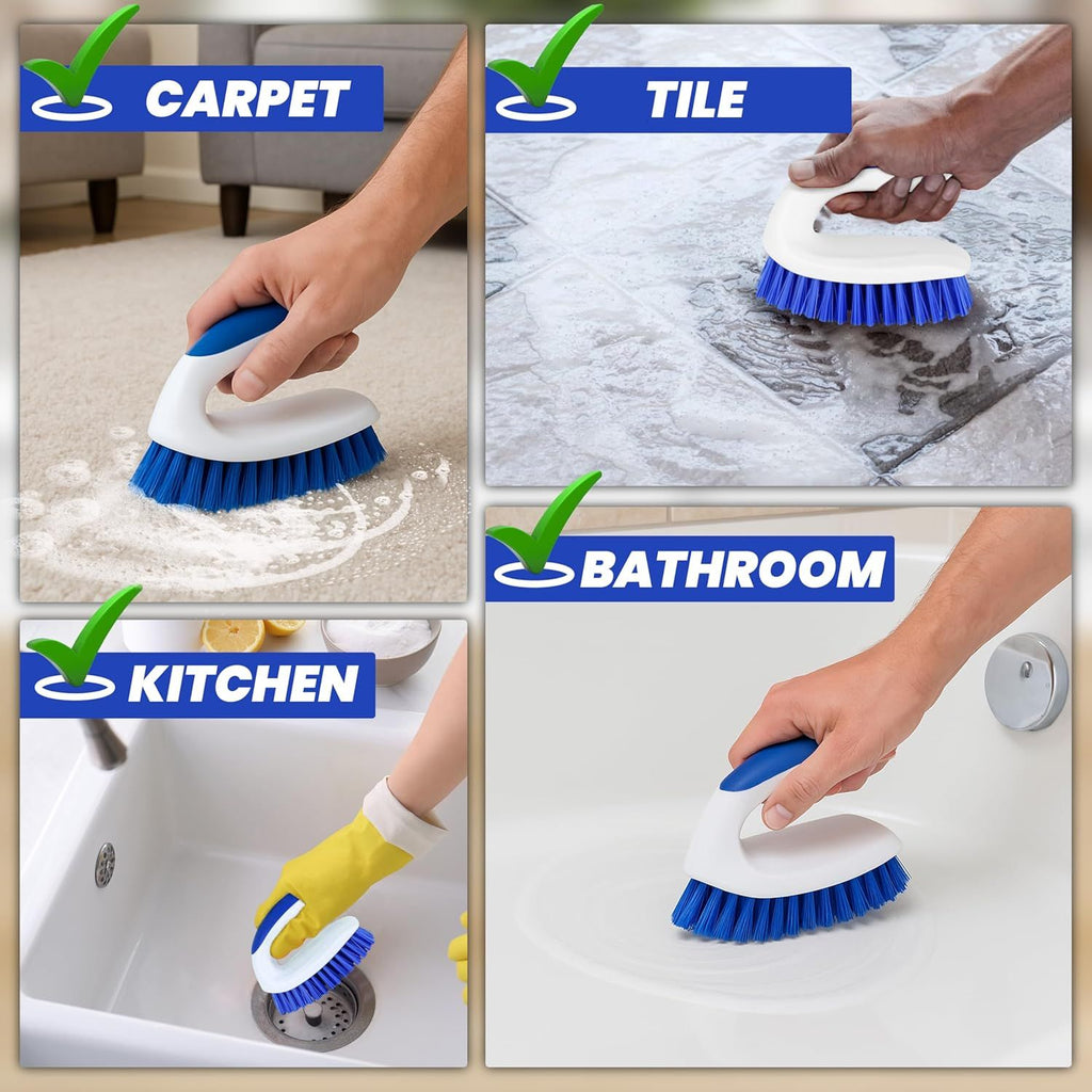 Two-Piece Stiff-Bristle Handheld Scrub Brush Set