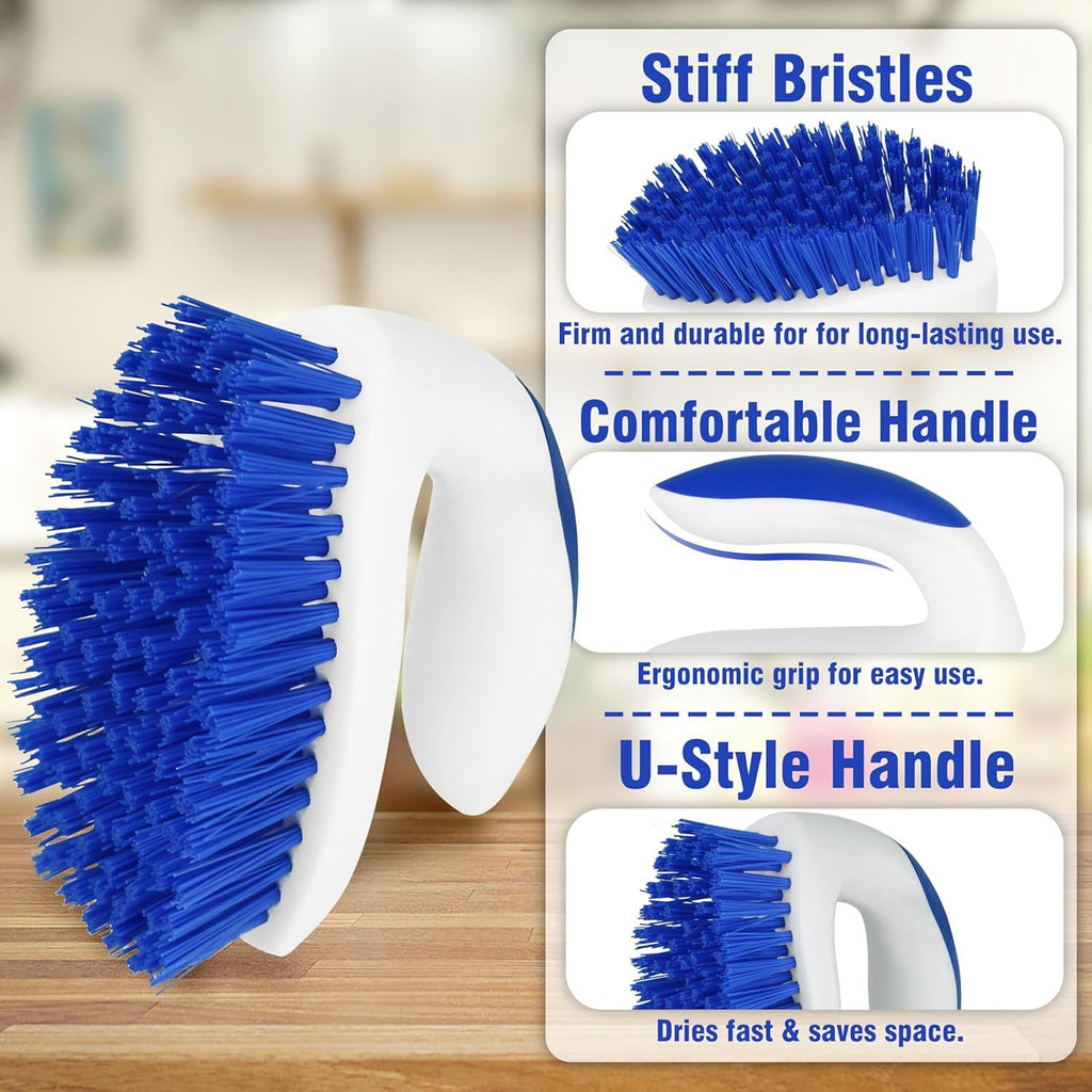 Two-Piece Stiff-Bristle Handheld Scrub Brush Set