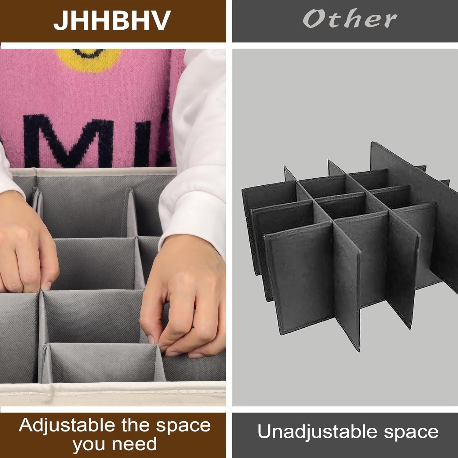 2 Pack Shoe Organizer for Closet, Adjustable Shoe Box Storage Containers, Large Foldable Shoe Bins w