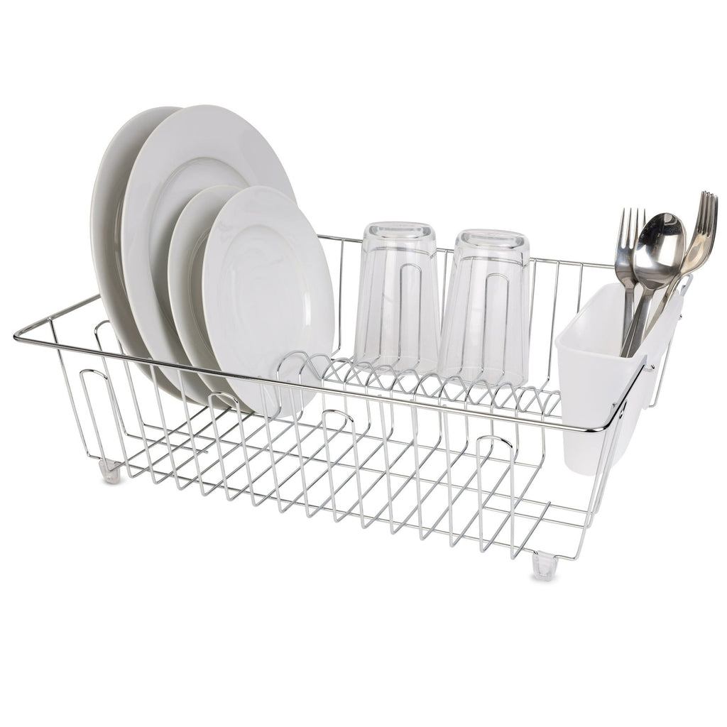 2-Pack Stainless Steel Dish Drying Rack and Drainer with Cutlery Cup