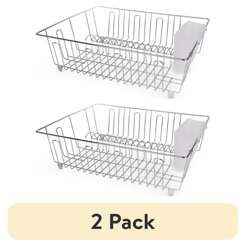 2-Pack Stainless Steel Dish Drying Rack and Drainer with Cutlery Cup