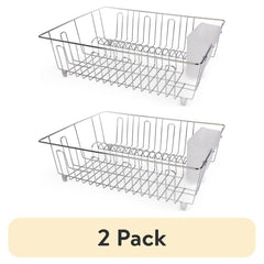2-Pack Stainless Steel Dish Drying Rack and Drainer with Cutlery Cup
