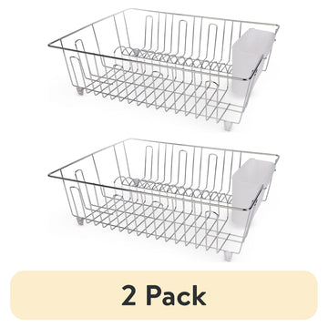 2-Pack Stainless Steel Dish Drying Rack and Drainer with Cutlery Cup