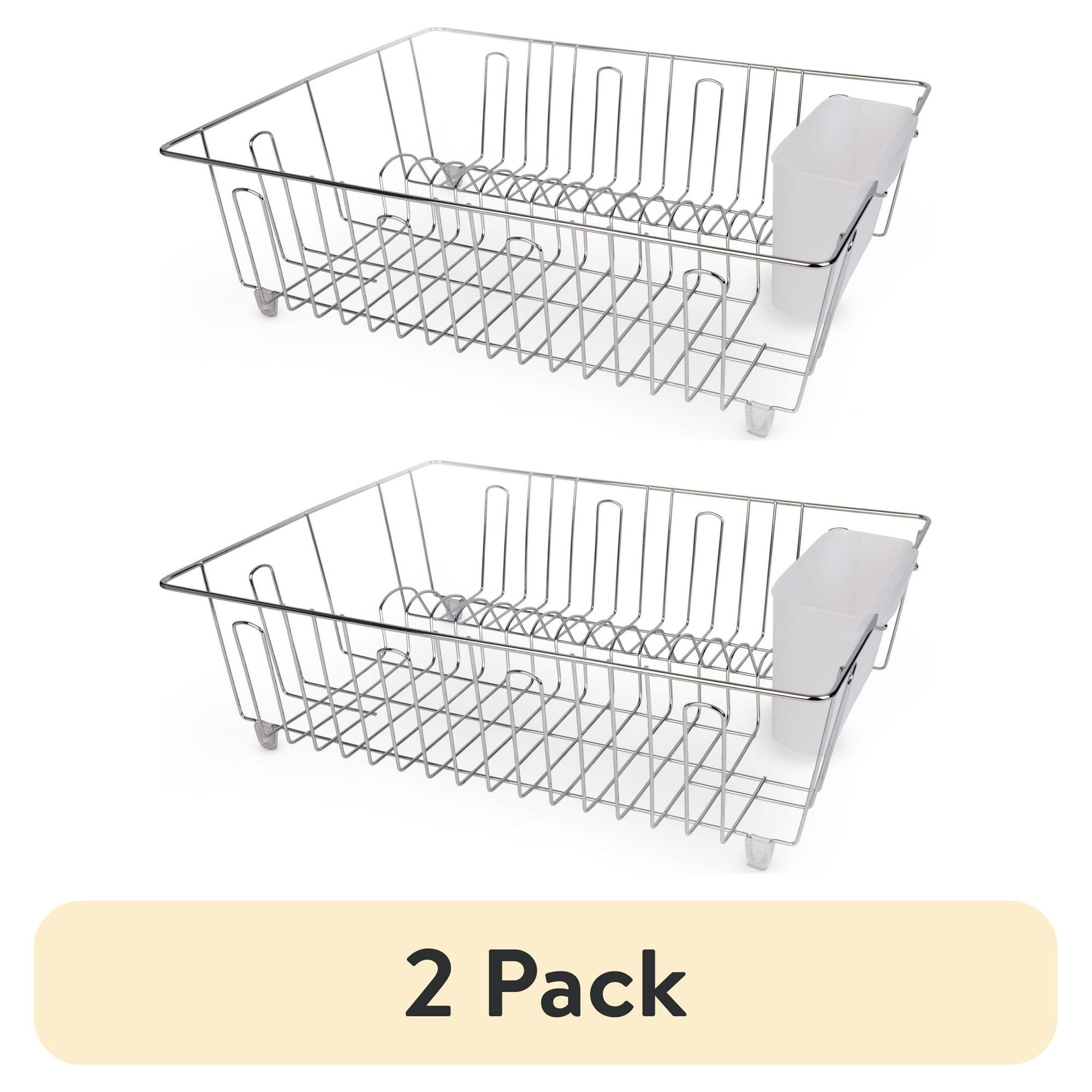 2-Pack Stainless Steel Dish Drying Rack and Drainer with Cutlery Cup