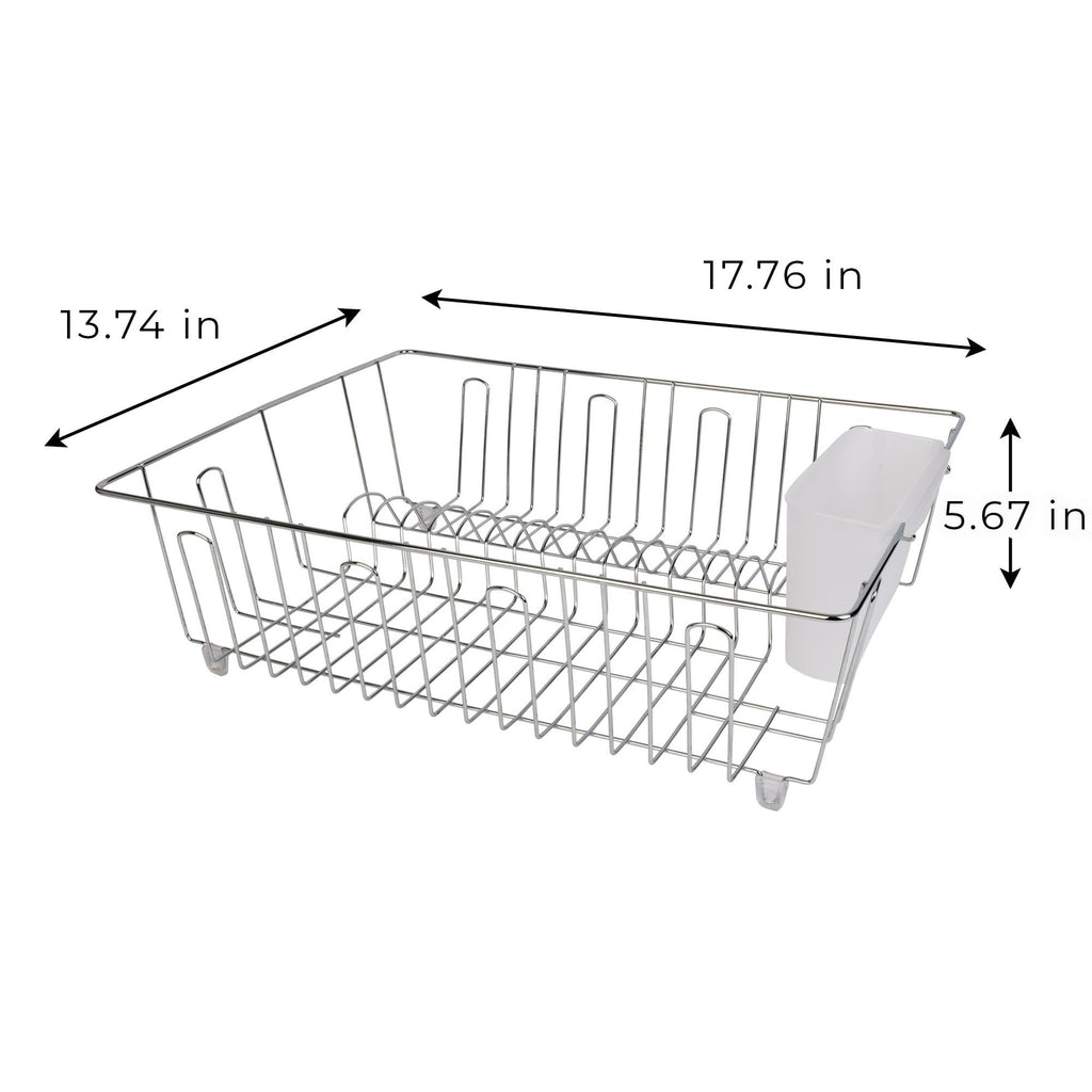 2-Pack Stainless Steel Dish Drying Rack and Drainer with Cutlery Cup