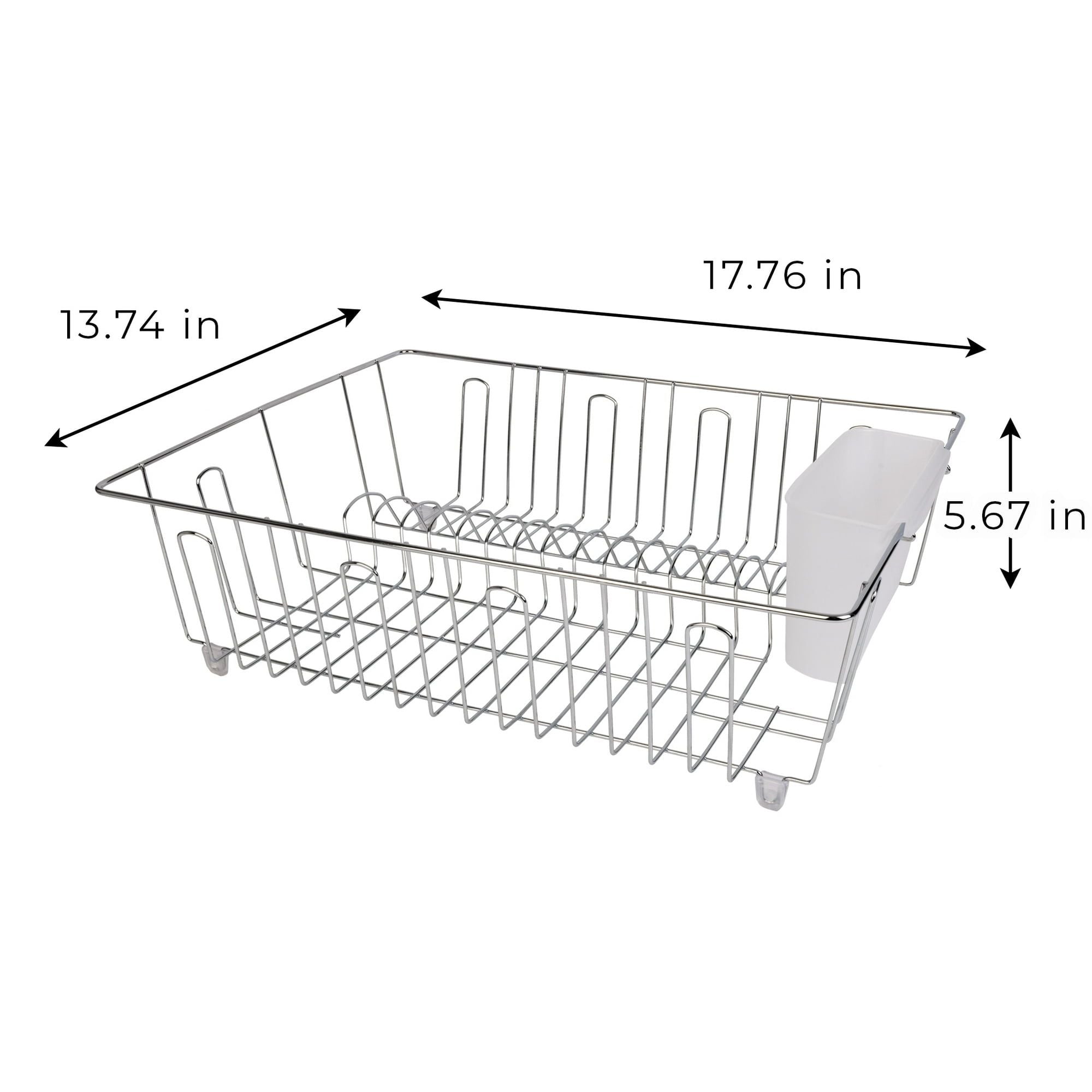 2-Pack Stainless Steel Dish Drying Rack and Drainer with Cutlery Cup