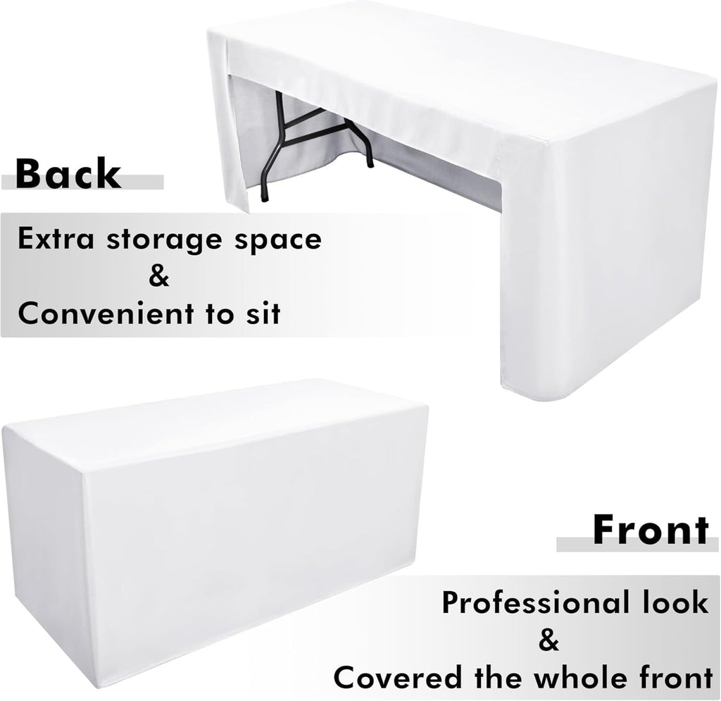 White Open-Back Fitted Table Covers